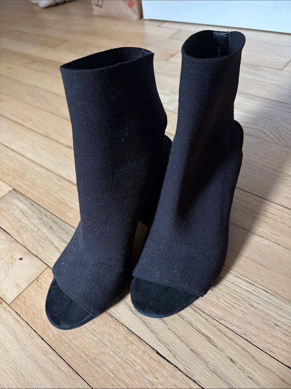 Steve Madden Black Open-Toe Booties